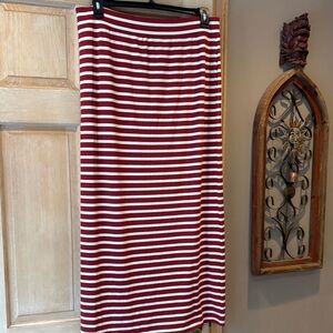 Aerie Offline Red and White Striped Pencil Skirt XL